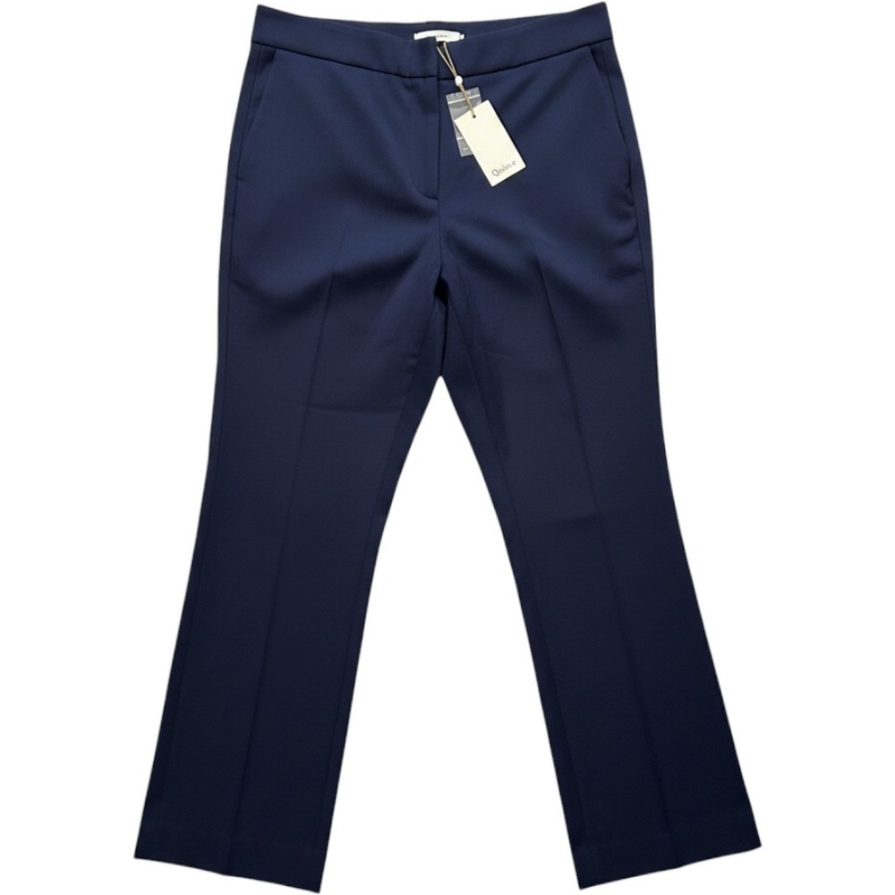 Quince Ponte Straight Leg Pants Womens 16 Navy Blue Stretch Trousers NWT